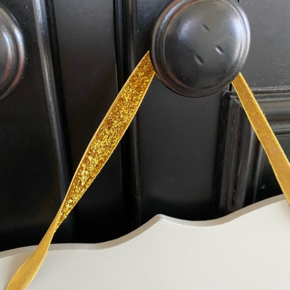 Bride Wedding Day White & Gold Hanging Chair Sign - Picture 2 of 4